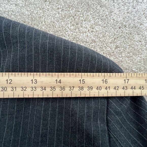 Men's Wool‎ Charcoal Gray Pinstriped Suit Jacket Kenneth Downs - Picture 8 of 10